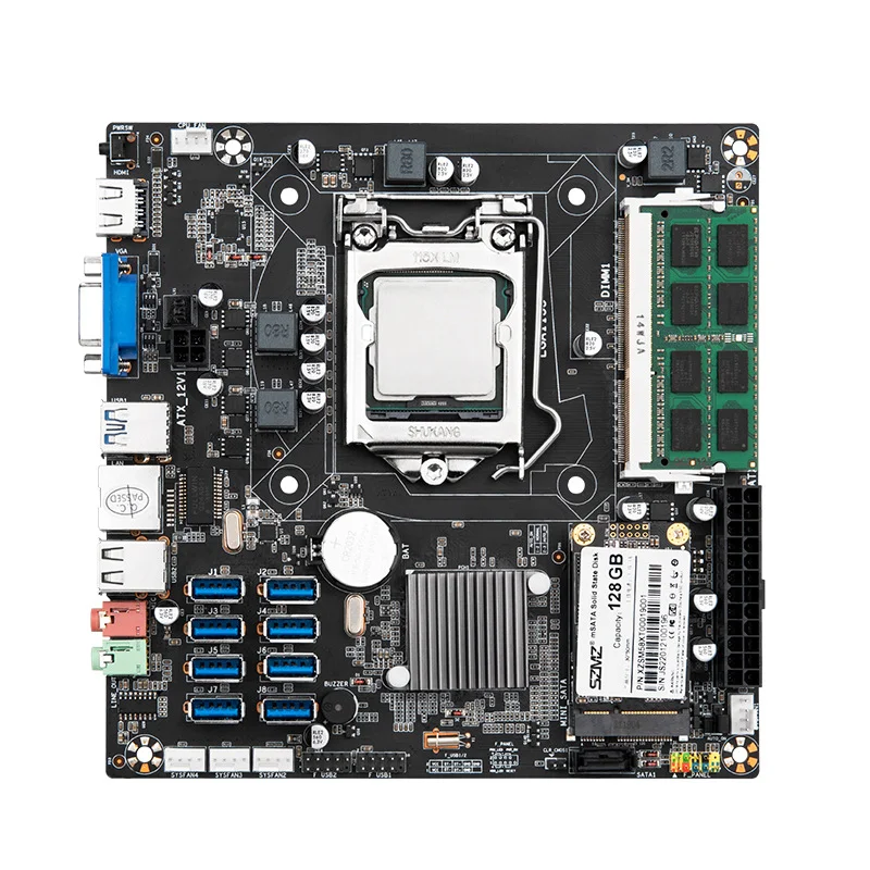 ATX-B75E computer Desktop motherboard DDR3 memory 128GB Hard disk G530 processor CPU with VGA