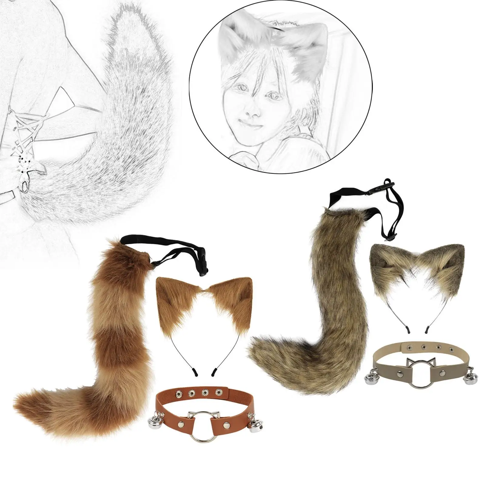 ชุดคอปกหูและหาง ชุดแต่งกายแฟนซีสร้างสรรค์สำหรับงานแสดงบนเวทีงานคาร์นิวัล