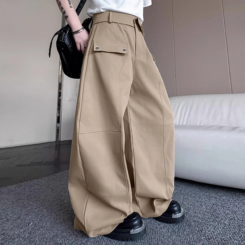 

INCERUN Men Wide Leg Pants Solid Color Button Joggers Loose Trousers Men Streetwear Korean Style Fashion Casual Male Long Pants