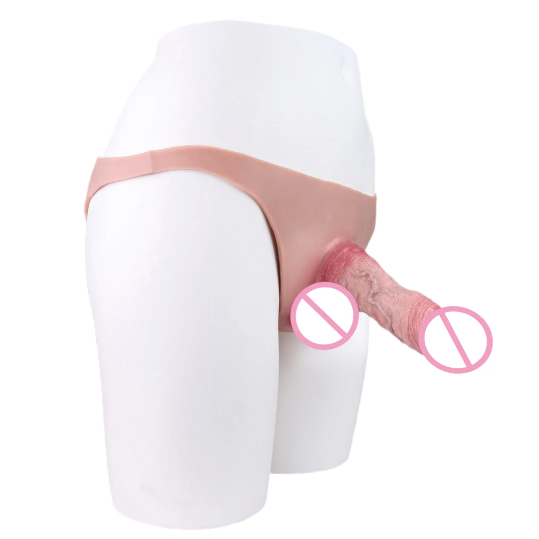 Realistic Strap on Dildo Harness Penis Dildo Sheath Cock Extender Enlarger Elastic Silicone Wearable Penis Panties Adult Sex Toy