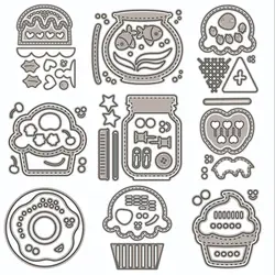 cake dessert shaped shaker Metal Cutting Layered Die Scrapbook Die Photo Album Decoration DIY Card Craft 2022