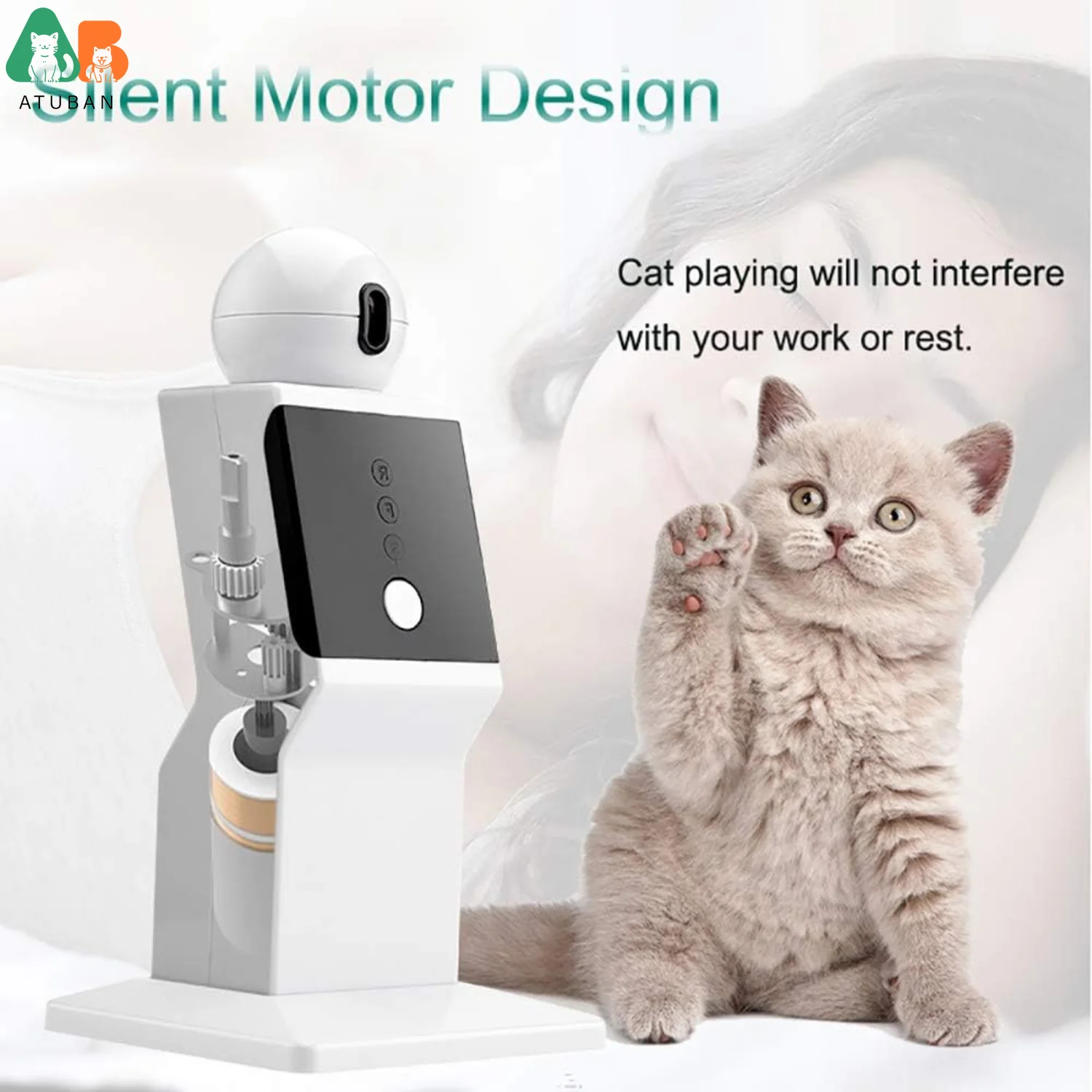 Cat Laser Toy Automatic,Random Moving Interactive Laser Cat Toy for Indoor Cats,Kittens,Cat Red Dot Exercising Toy,for All Cats