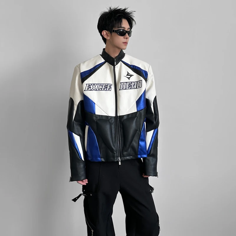 LUZHEN 2026 New Original Color Contrast Design Motorcycles Leather Jacket Men's Fashion High Quality Handsome Casual Coat JY6567