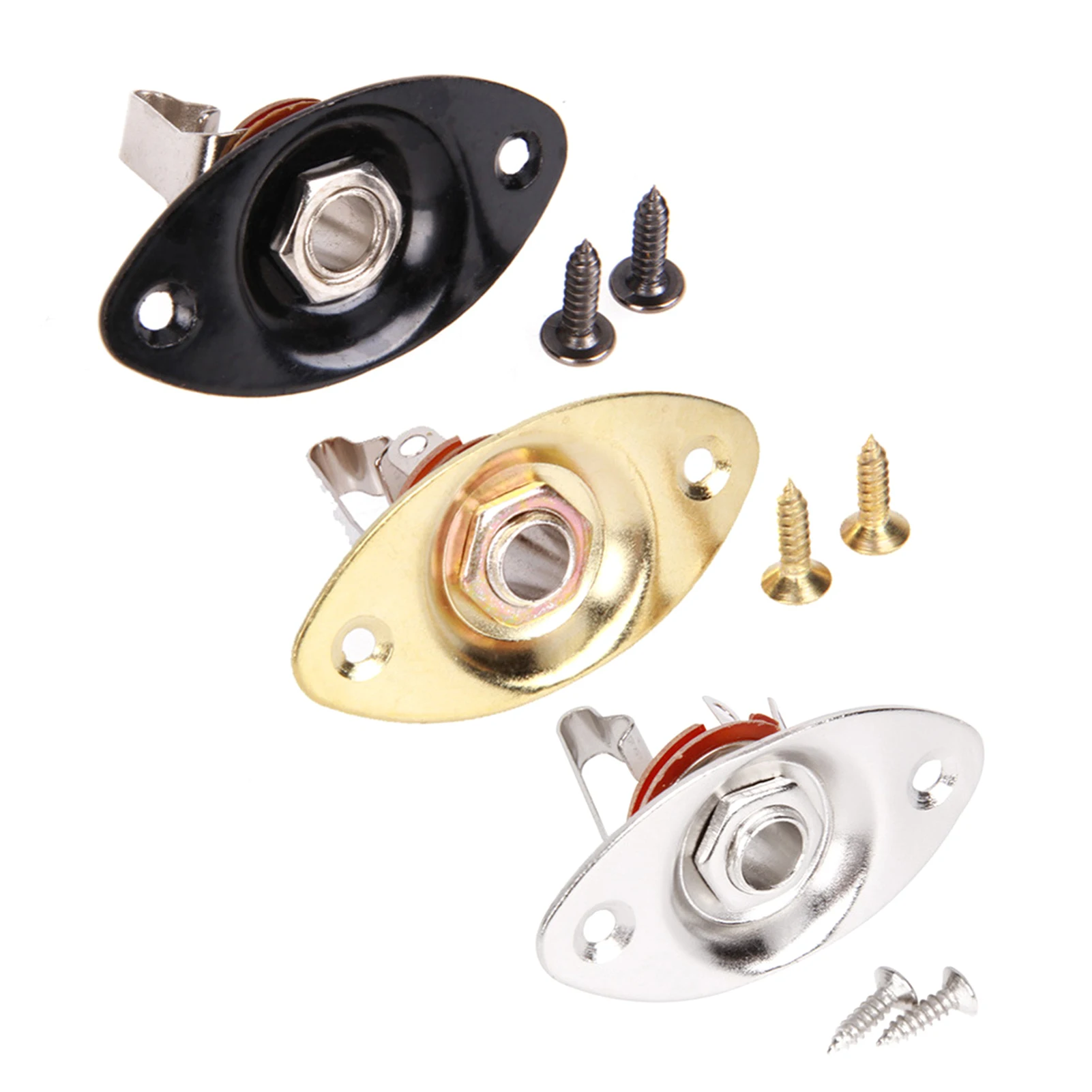 Jack de 6.35mm para Pastilla Ovalada de Guitarra Eléctrica/Bajo, Jack Portátil para Pastilla Ovalada, Accesorios para Guitarra