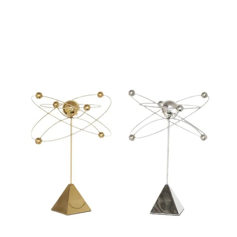 

Modern light luxury home metal ball stainless steel celestial planet model house desktop entrance cabinet decorative ornament