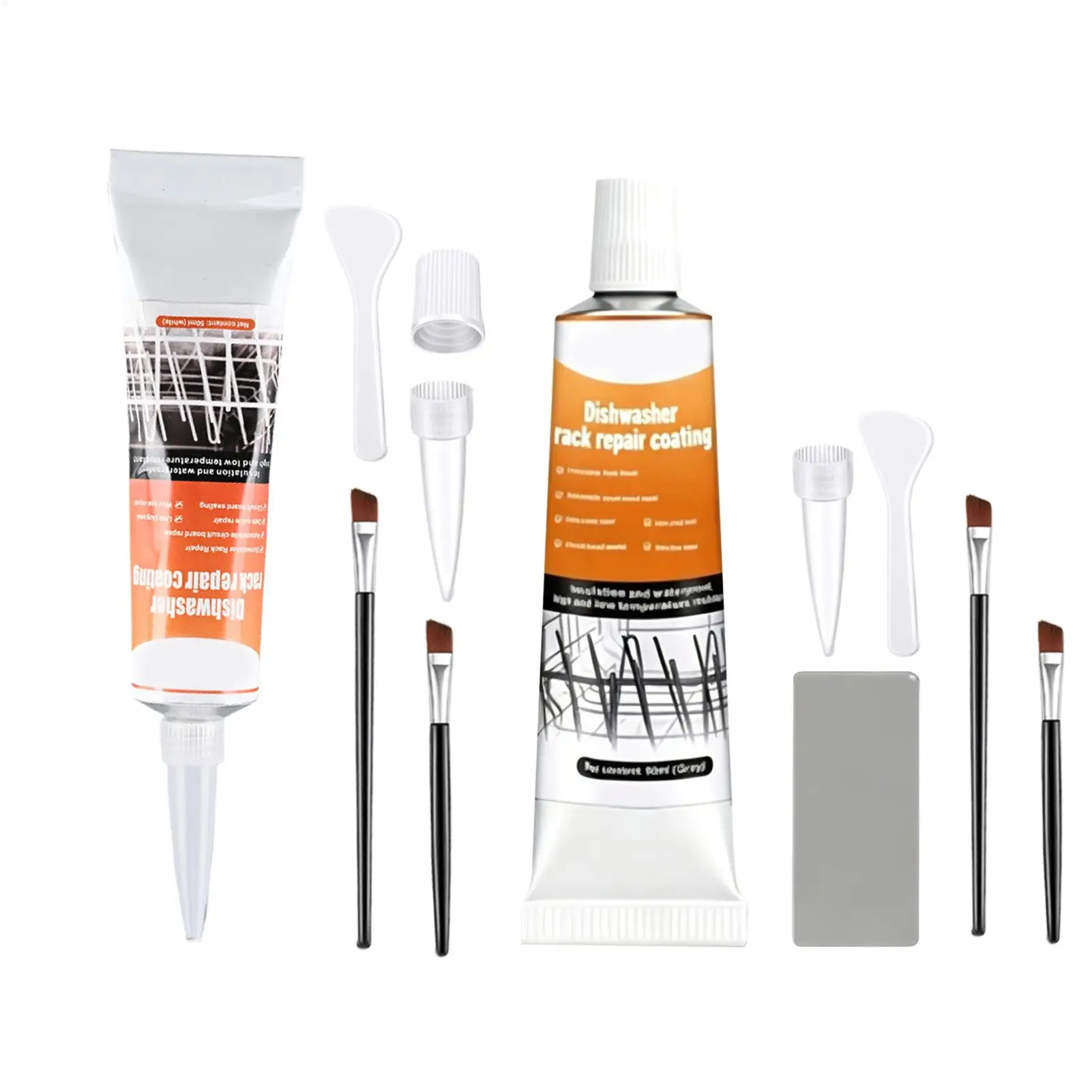 Dishwasher Rack Coating Repair Kit 50ml Long-Lasting Coating Gel with 2 Brushes Dishwasher Rack Repair Adhesive for Home Kitchen