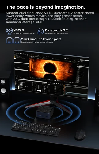 Imagen 2 del producto AittactXTexHoo MINI PC AMD R7 8745HS 7840HS 7735HS R5 6600H DDR5 NVMe Dual HDMI DP 4K Wifi6 Wordenador de juegos de escritorio
