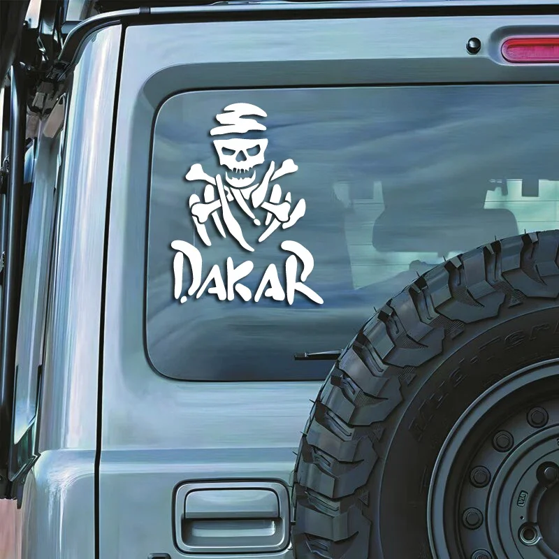 Dakar Skull Frame Stickers - Creative-Funny Vinyl Decals for Cars Trucks Motorcycles - Durable Laptop Wall Art Gift view 2
