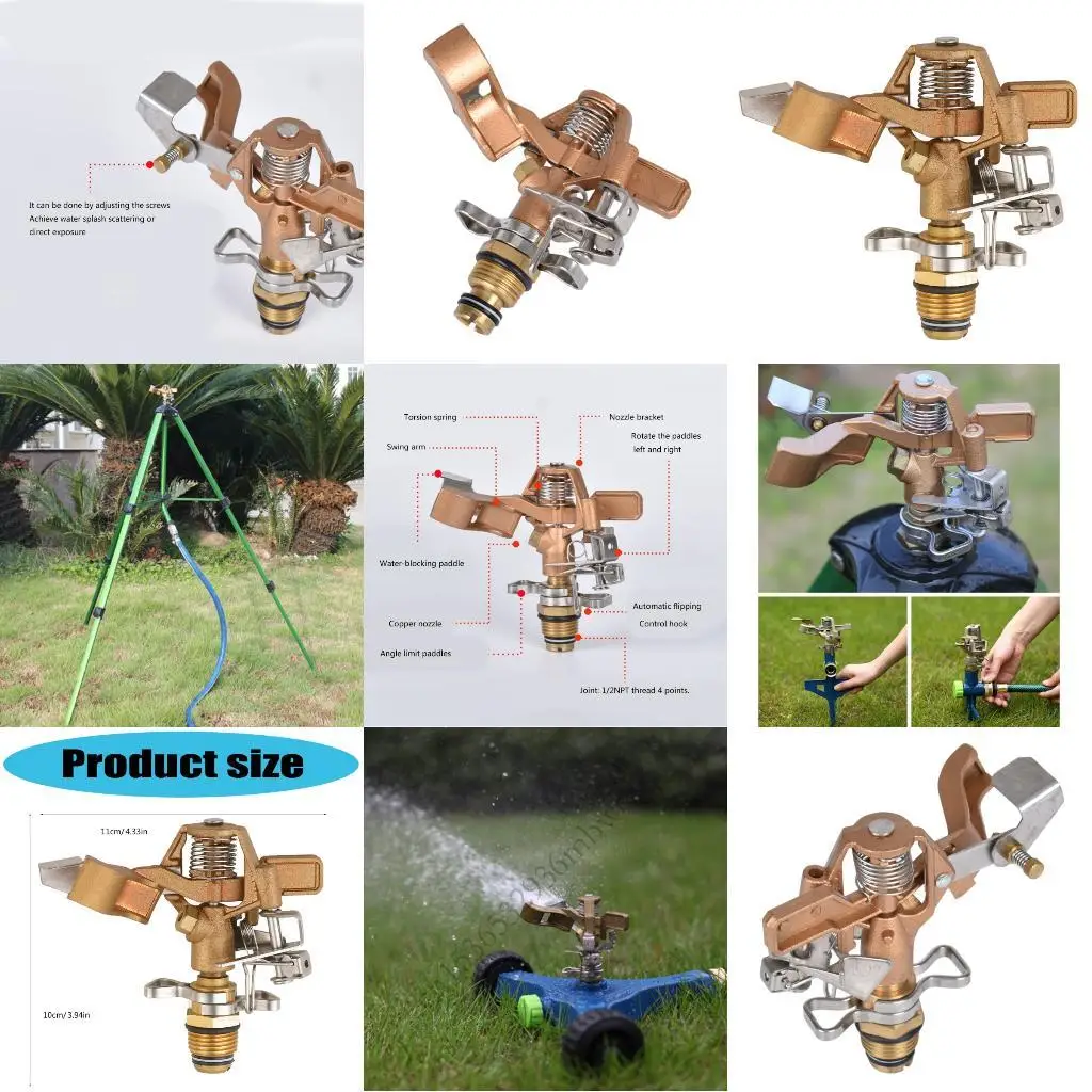 

K43D Professional Brass Rotating Sprinkler Complete Area Coverage Landscape Watering Equipment