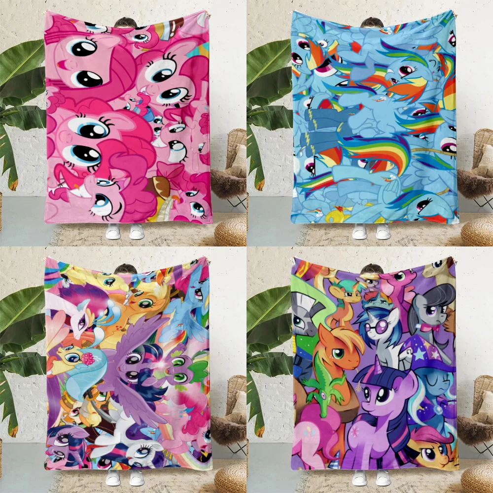 

Cute Funny My Little Pony Printed Blanket Picnic Blankets Warm Blanket Soft and Comfortable Blanket Home Travel Birthday Gift