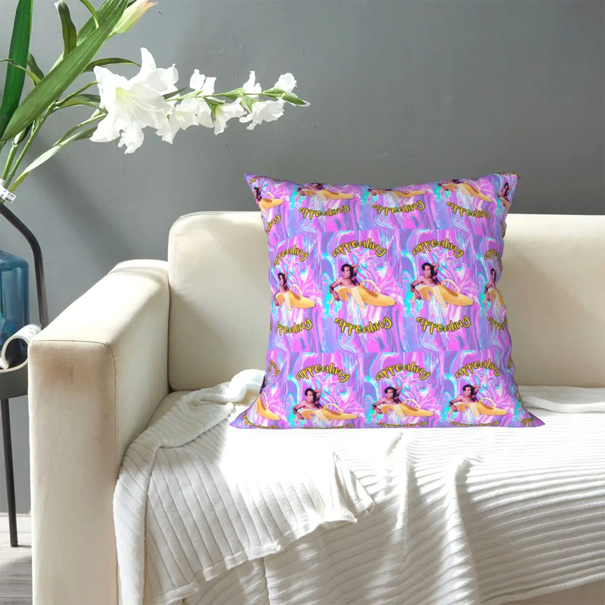 Nicholas Cage Banana Appealing Square Pillowcase Pillow Cover Cushion Zip Decorative Comfort Throw Pillow for Home Living Room