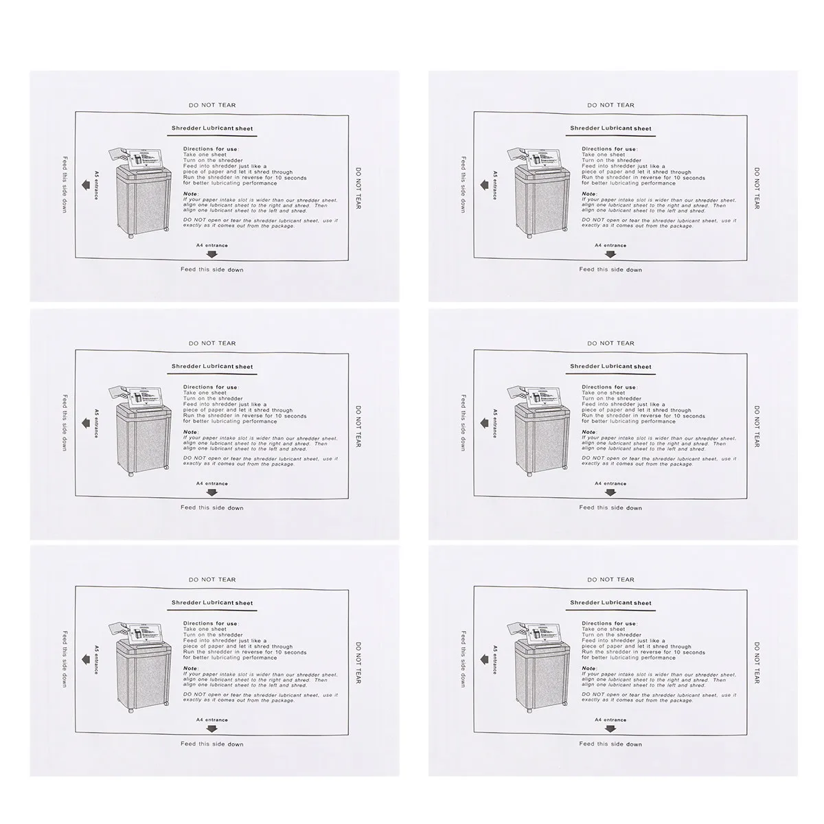 8Pcs Shredder Lubricating Oil Package Paper Type Portable Safe Material for Office School School Buildings Professional
