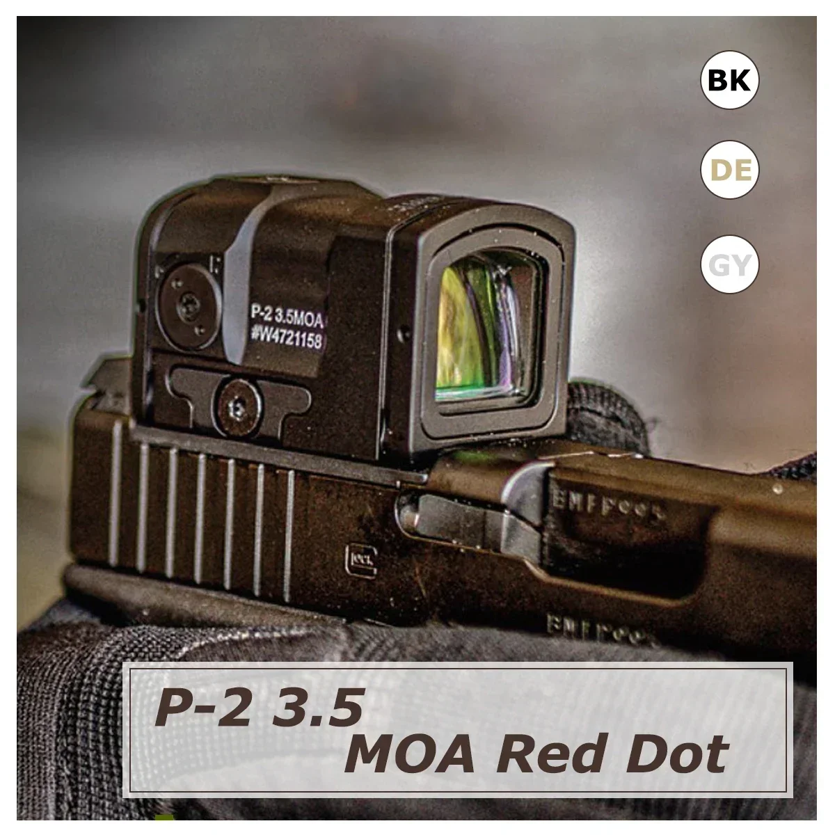 

P-2 3.5 MOA Red Dot Reflex Sight Hunting Pistol Rifle Scope GLOCK Gen4/Gen5 MOS Plate&Lower 1/3 Co-witness Picatinny Mount 1*40