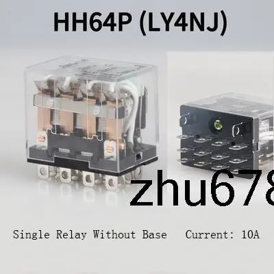 

5 PCS Miniature Relay Silver Contact HH64P(LY4NJ) AC220V AC24V DC24V 10A With Base/ NO Base 14Pins