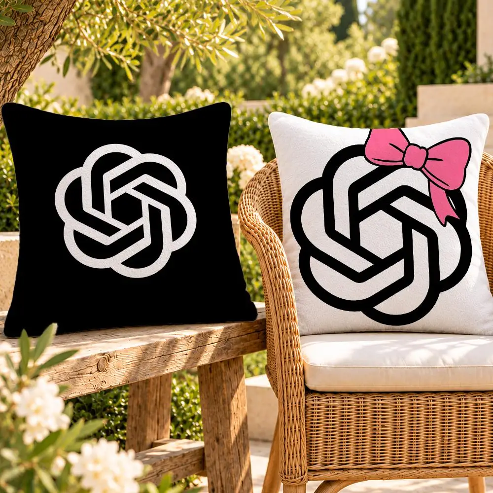 Tech Conversational AI ChatGPT Cushion Cover Soft Plush Throw Pillow Cover Washable Sofa Bed Patio Chair Home Decor