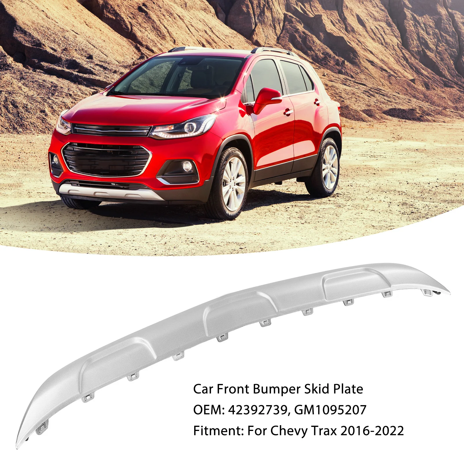 

Car Front Bumper Skid Plate 42392739 Silver Lower Valance Panel For 2016 to 2022 Front Lower Valance Panel GM1095207