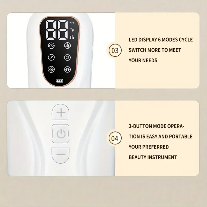 جهاز تجميل كهربائي لشد الوجه على شكل حرف V 6 أوضاع 15 مستويات EMS مايكرو الحالي لشد الوجه مدلك إزالة الذقن المزدوجة للعناية بالبشرة