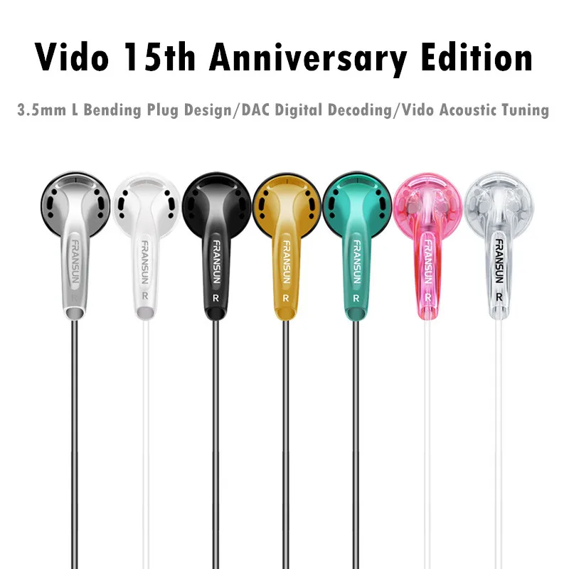 FRANSUN YUANDAO Pro In Ear Earphone Earbud Dynamic Flat Head Plug Earbud Bass HIFI Bass Sound Quality Earphone 3.5mm Earplugs