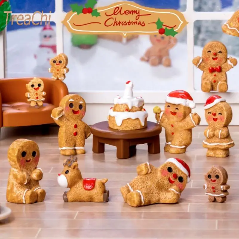 5PCS/10PCS/15PCS Micro Landscape Creative Cute Christmas Gingerbread Man Diy Ornament Accessories Mini Knick-Knack