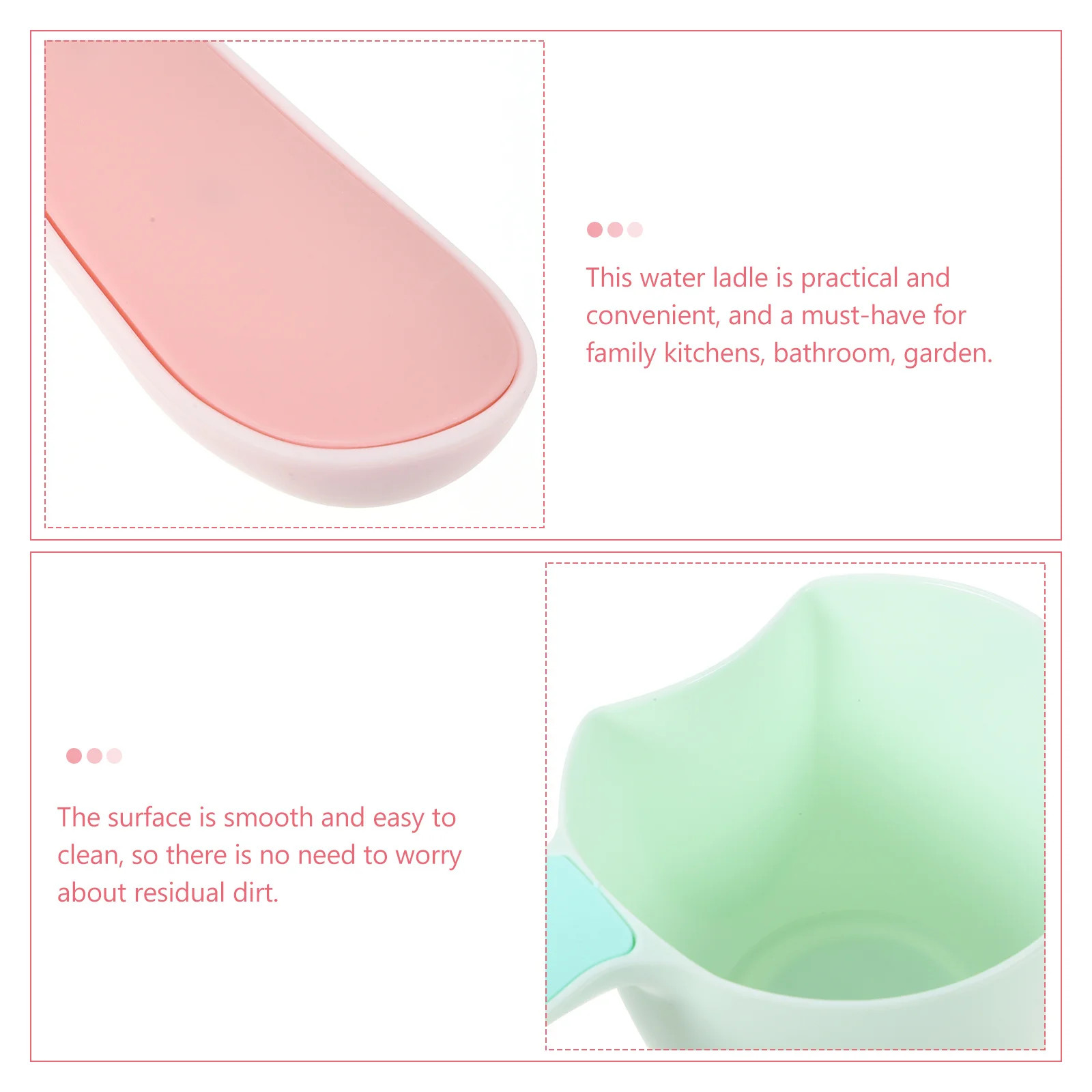 

2Pcs Household Water Ladle Kitchen Plastic Scoop Multi-Functional Bath Scoop for Tea Soup Plant Watering Kitchen Water Ladle