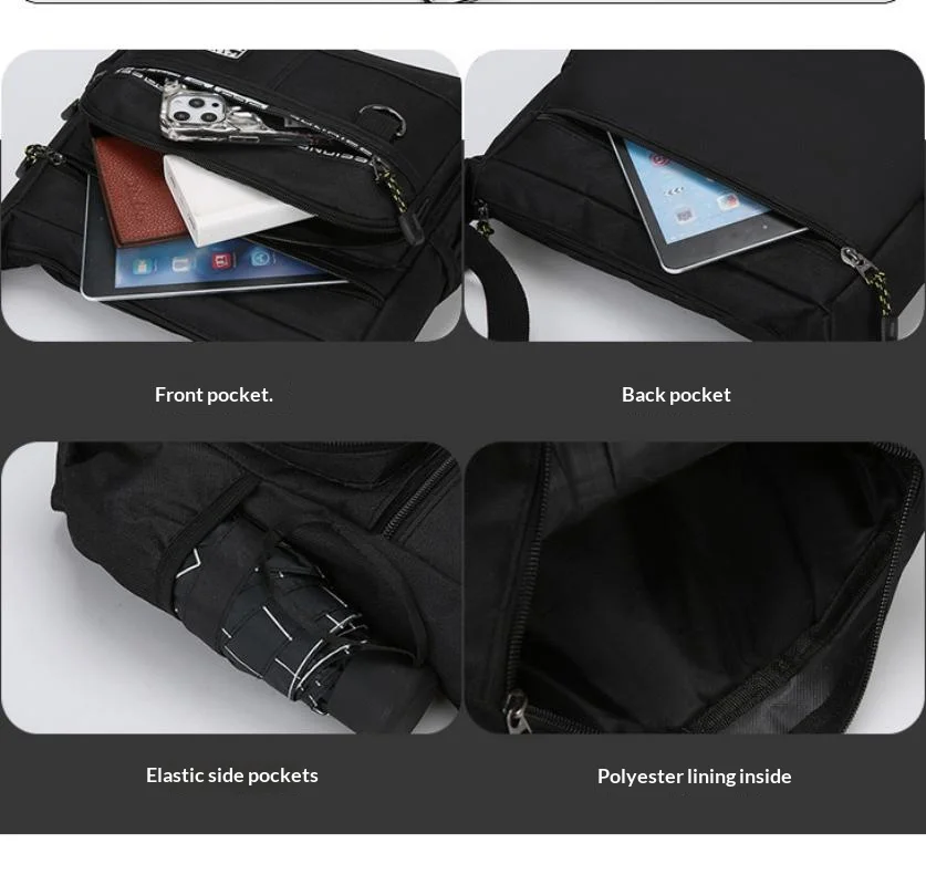 Homefish Men Oxford Messenger Bag Large Capacity Casual Multi-layer Pocket Fashion Crossbody Shoulder Bag gallery 2