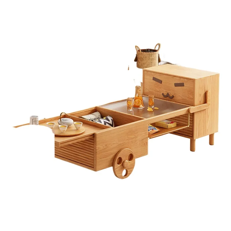 

Home Modern Simple Nordic Living Room Solid Wood Creative Cute Coffee Table TV Cabinet Side Cabinet Combination