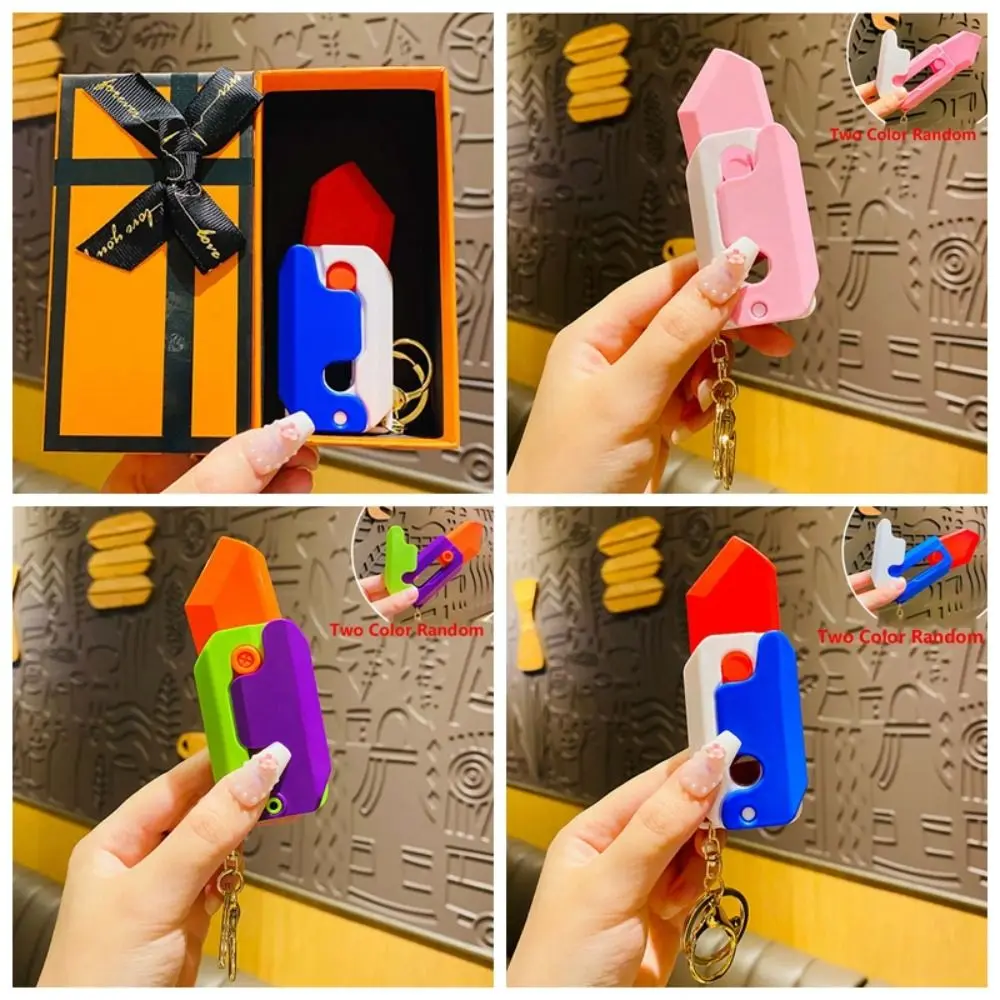 Pendant Gravity Carrot Key Chain Push Card Keyring Fidget Carrot Toys Key Buckle 3D Printing 3D Gravity Carrot Toy Fidget Pack