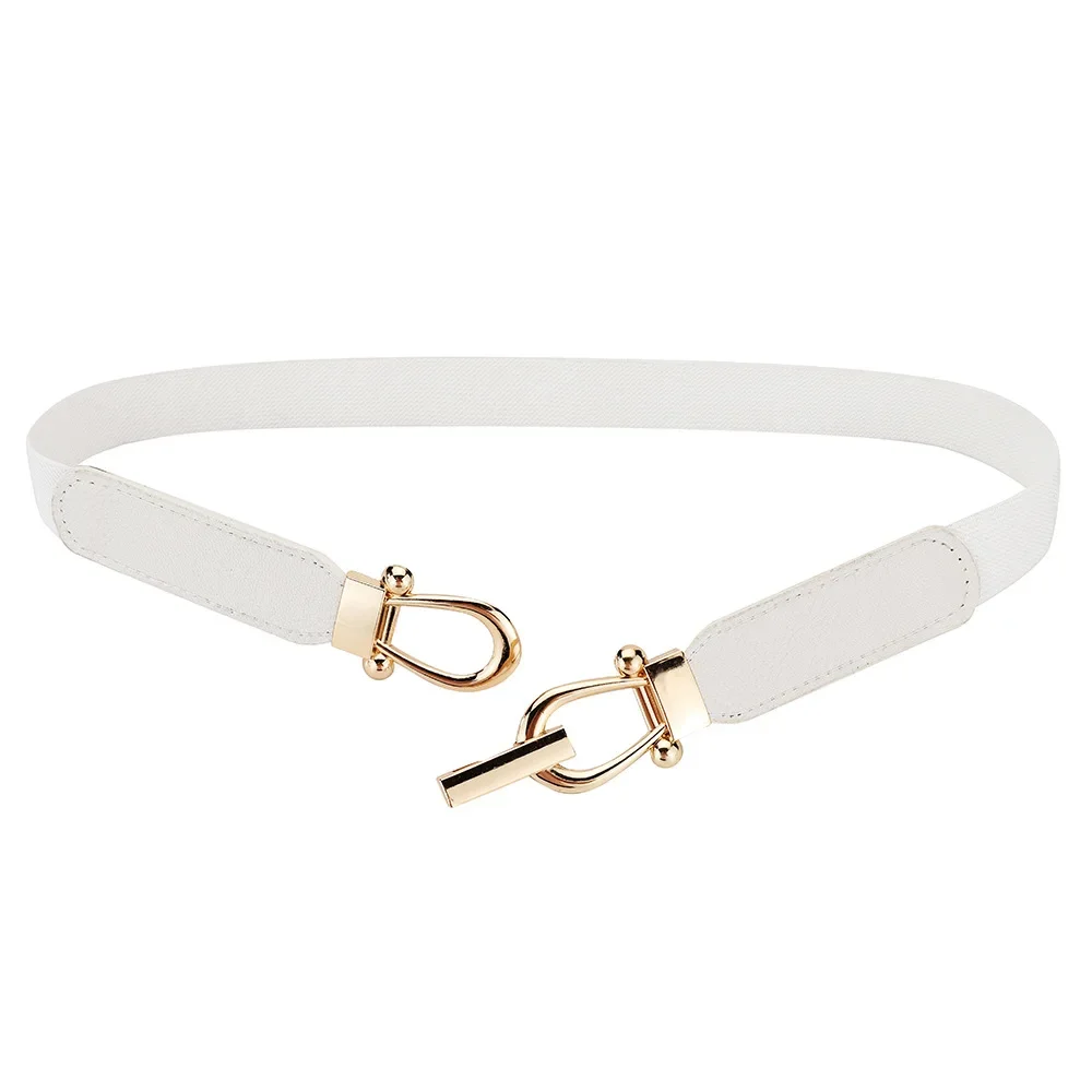 Schmaler Goldknopf-Damen-Gürtel für Rock und Hemd, Retro Elastischer Schlanker Taillengürtel für Frauen – Detail 16