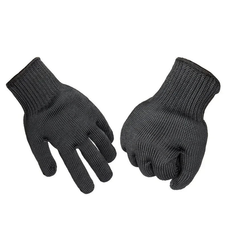 Black Level 5 Anti Cut Gloves Steel Wire Metal Mesh Safety Protection Gloves Kitchen Butcher Working Gloves Cut Fish Meat Garden