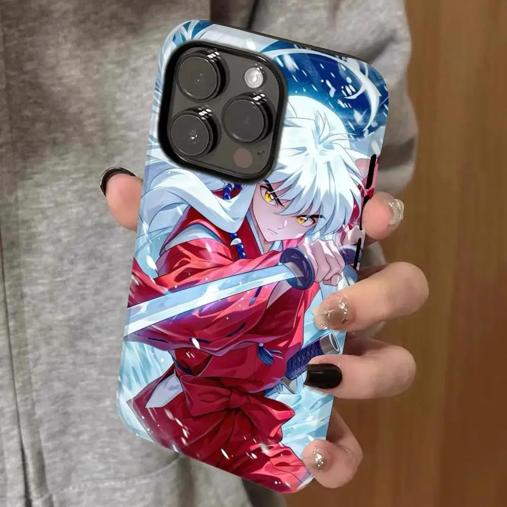 

anime inuyasha Phone Case Double-layered 2-in-1 Film Case For IPhone 16 15 Promax 14 13 Pro 12 11 plus Samsung S25 24 23 Covers