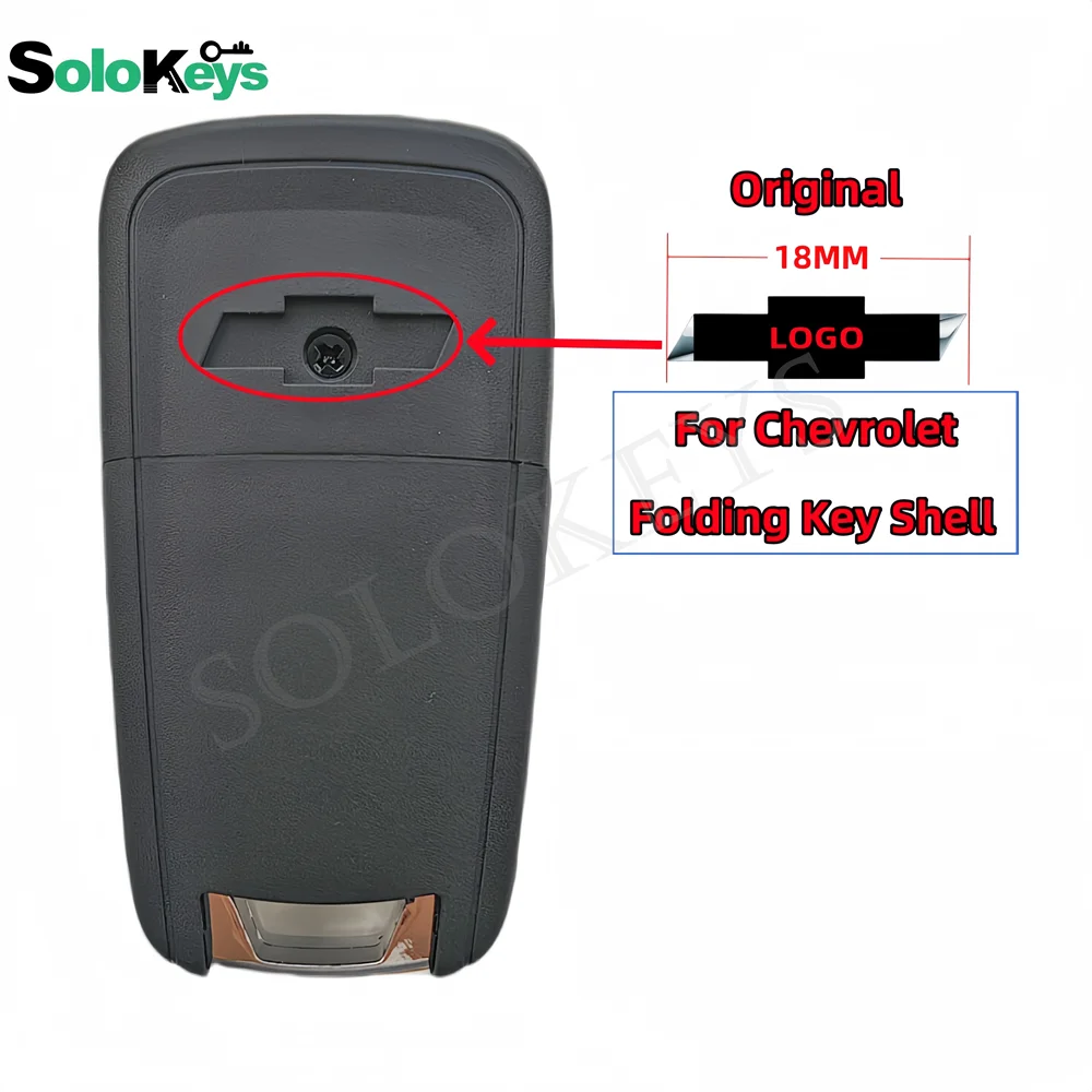 SOLOKEYS Logo Sticker Metal Original 18MM For Chevrolet Aveo Cruze Camaro Equinox Malibu Sonic Spark Volt  Folding Key Shell