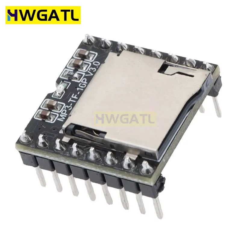 HWGATL DFPlayer Mini MP3 Player Module V3.0 16P TF Card U Disk DF Player Audio Voice Module Board