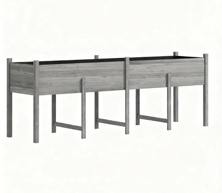 Large Elevated Planter Box,Wooden Raised Garden Bed with Legs,Bed Liner and Drain Holes