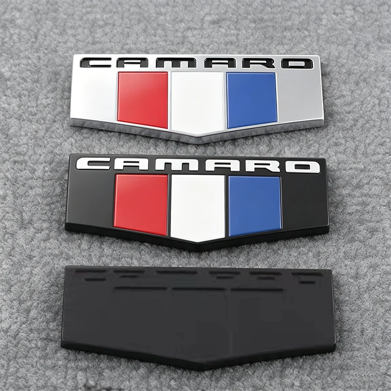 Adesivo Metálico 3D para Carro, Emblema Tricolor CAMARO para Chevrolet Cruze, Captiva, Suburban, Silverado, Camaro, Corvette, Malibu