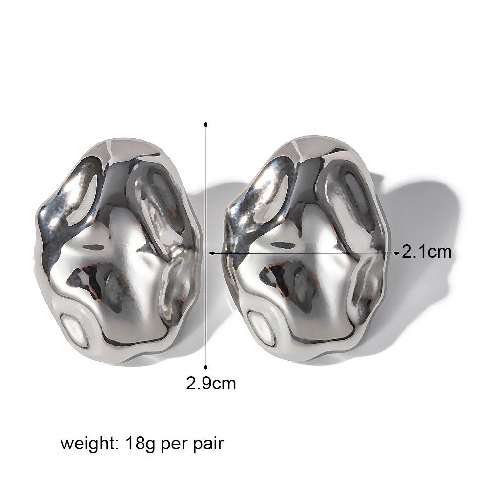 Vintage Gold Plated Chunky Irregular Hammered Clip on Earrings for Women Minimalist Geometric Non Pierced Earrings Party Gift