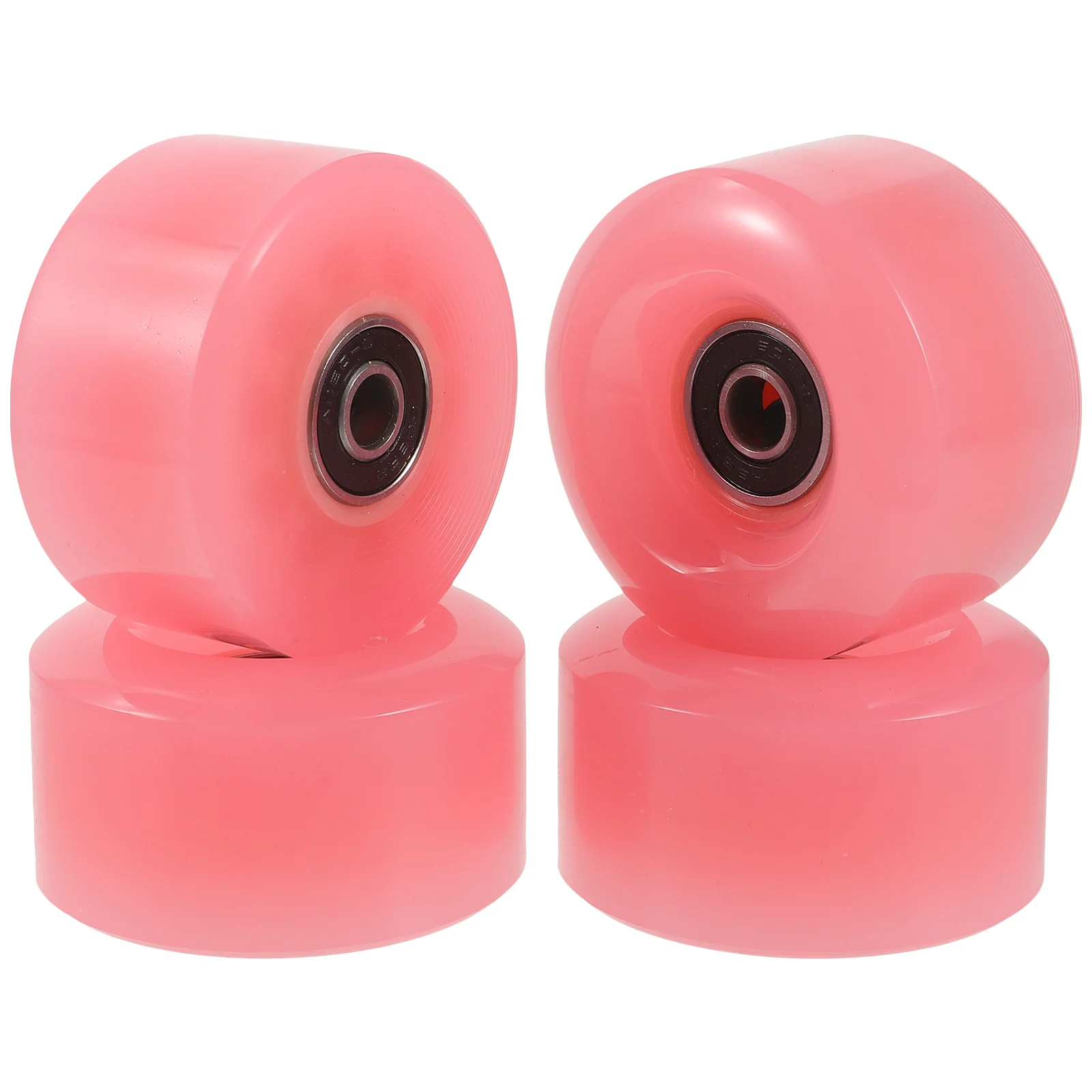 4 Pcs Skateboard Roller Accessories Skating Outdoor Wheels Double-row Skates Four Street Indoor Ice Pink Child