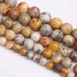 A+ Natural Yellow Crazy Lace Agates Stone Beads for Jewelry Making Round Loose Beads Diy Bracelets Accessories 4 6 8 10 12mm 15