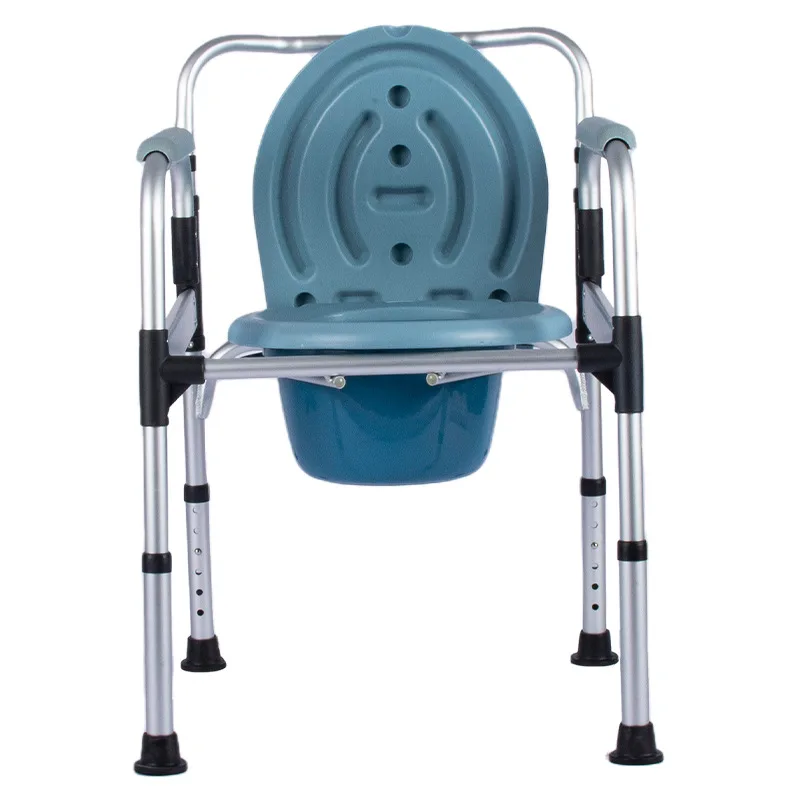 Portable Commode， 6016 Elderly Commode Chair, Foldable Home Toilet Seat with Bucket, Specialized Bath Chair