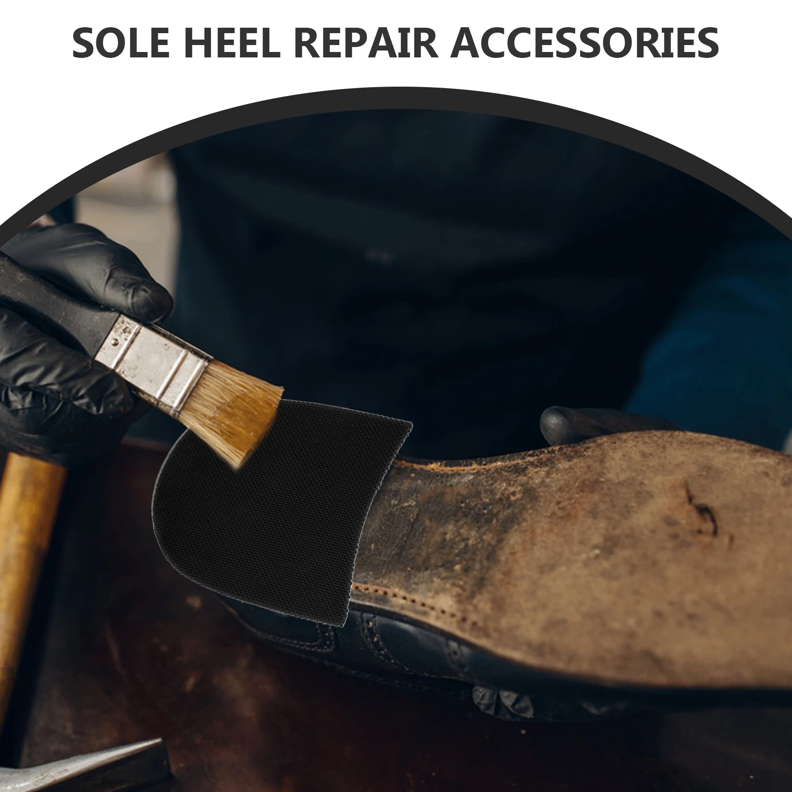 

4pcs Black Rubber Heel Repair Pads Anti-slip Durable Replacement Boot Sole Thicken Non-slip Shoe Heel Patches Half Sole Repair