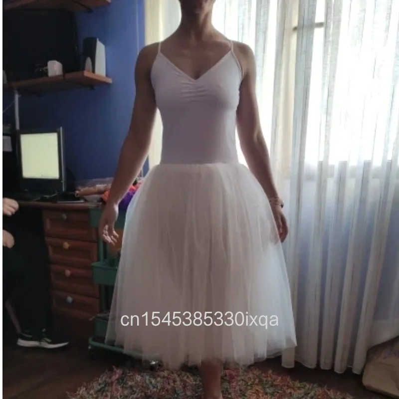

White Black Swan Ballet Costume For Women Adult Child Sleeveless Backless Professional Long Tutu Gymnastics Leotard For Girls