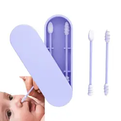 Cotton Swabs For Ears Thin Cotton Swabs BPA Safe Swabs Silicone Mini Reusable Extra Soft Q-tips Makeup Removal Toddler Women