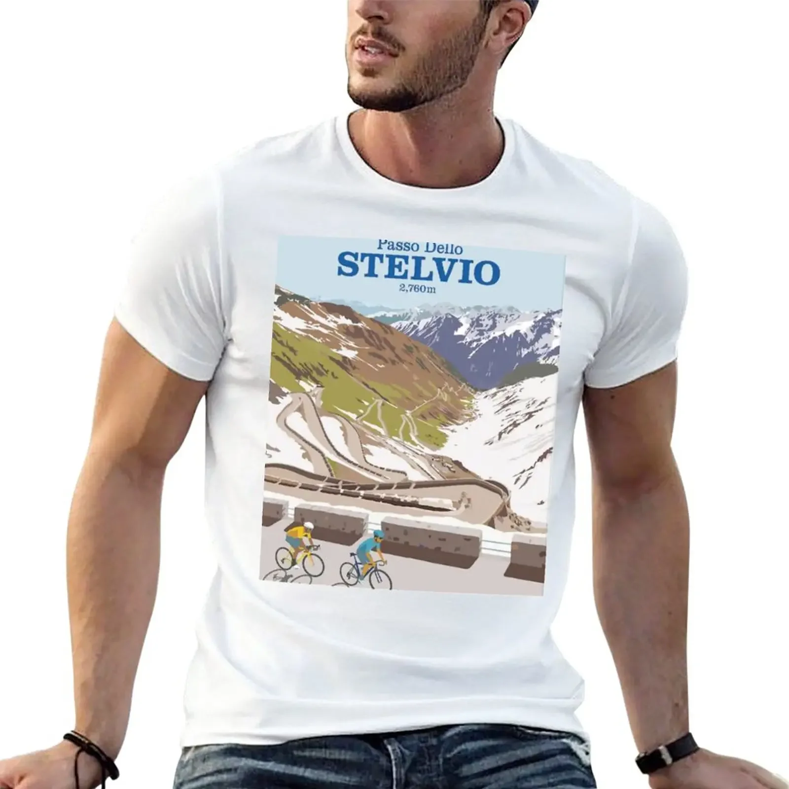 Passo Dello Stelvio T-Shirt plus sizes customs design your own funnys plain white t shirts men