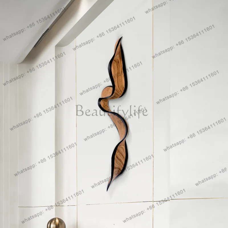 yj21 Modern creative three-dimensional wood carving wall decoration sales office wall installation art background wall decoratio