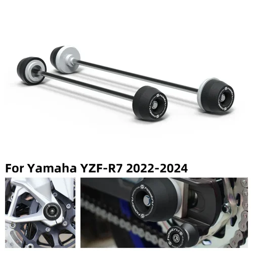 Para Yamaha YZF R7 YZF-R7 2022 2023 2024 Protector de rueda de motocicleta eje delantero trasero horquilla deslizador de choque accesorios de motocicleta