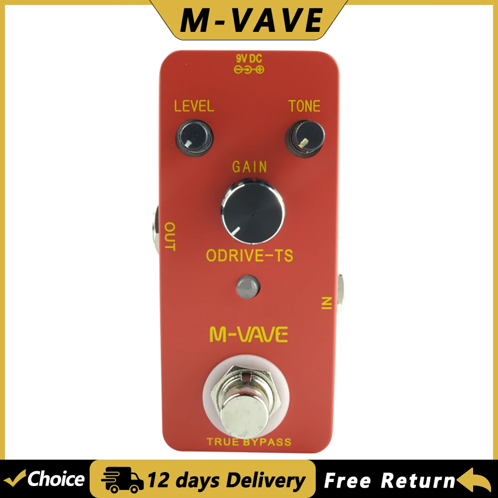 M-VAVE Overdrive-TS تأثير الغيتار دواسة التناظرية سق تأثير دواسة صحيح الالتفافية سبائك الزنك قذيفة الغيتار الكهربائي الملحقات