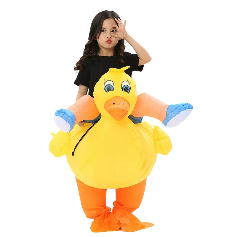 Inflatable Yellow Duck Cosplay Costume Halloween Costumes for Women Men Kids Animal Carnival Costume Party Fancy Dress