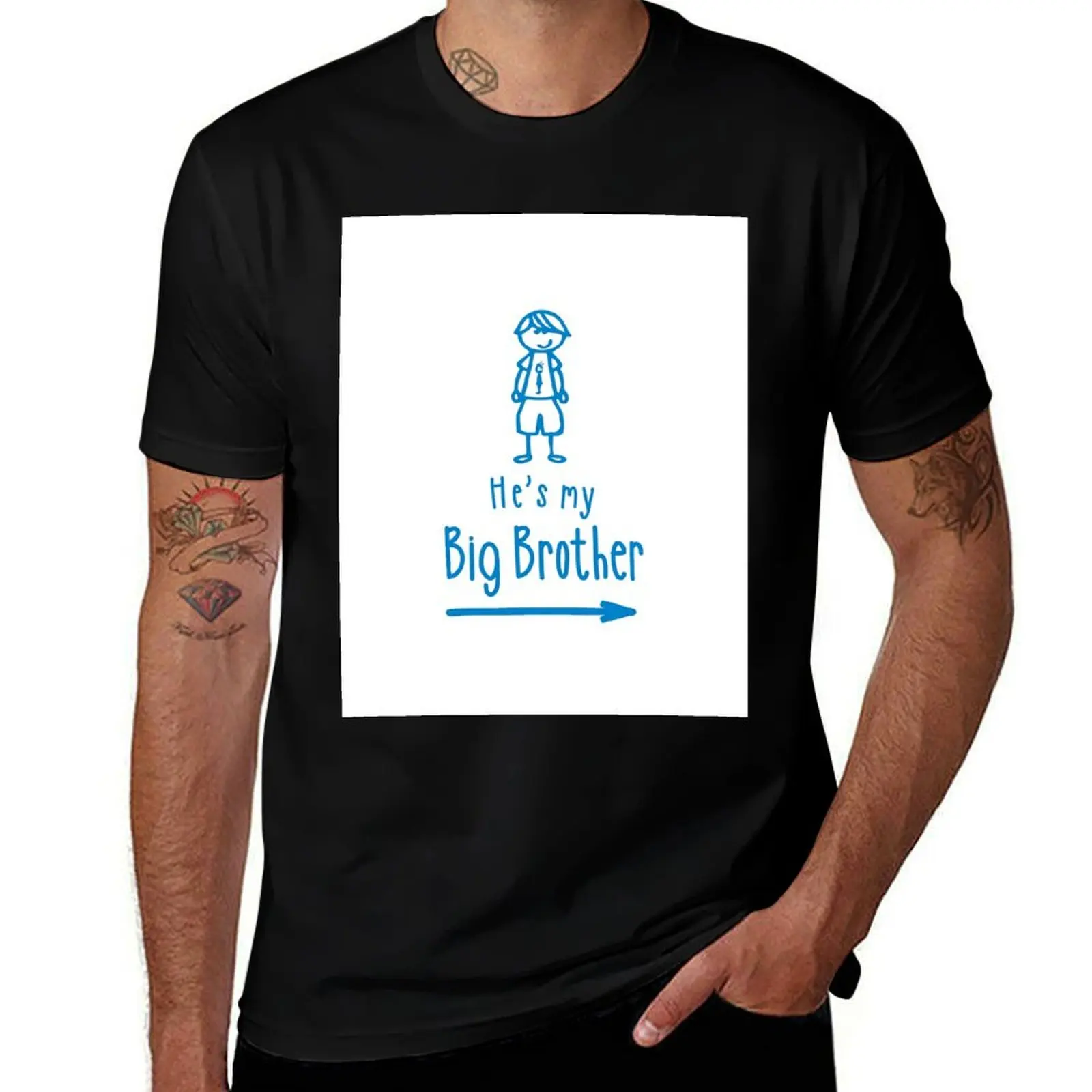 

He's my big brother T-Shirt t shirts for man graphic funny graphic t shirts for man funny t shirts cotton T-shirt