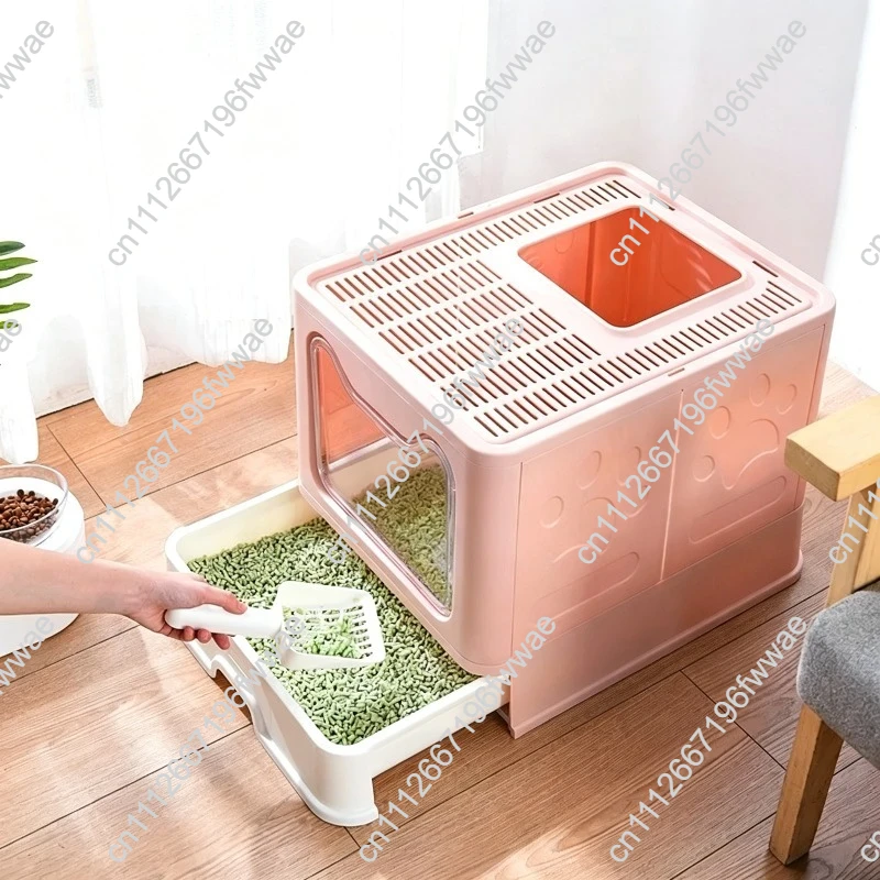 Extra-Large Stainless Steel Cat Litter Box, Drawer-Type Cat Toilet,Anti-Splash and Top-Out Design,Premium Quality Cat Litter Box