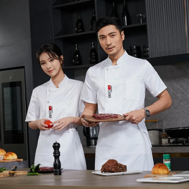 Chef Jackets Men Men's Cook's Jacket Chef Uniform Cooking Clothes Food Service Work Clothes Restaurant Hotel Work Outfit