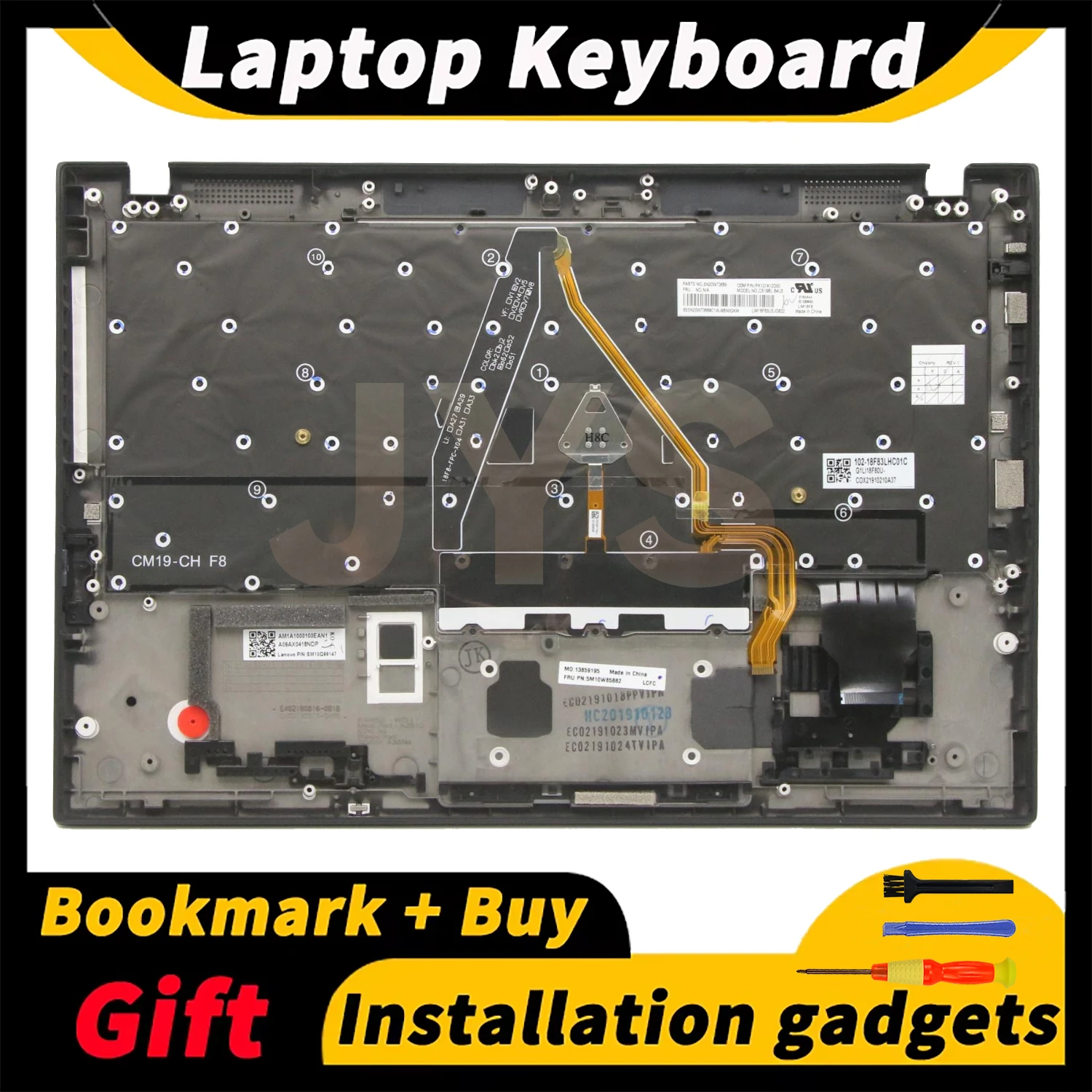 Suitable for Lenovo ThinkPad X1 Carbon 7th Gen7 2019 Laptop replacement C-shell keyboard with backlight US layout 5M10W85882